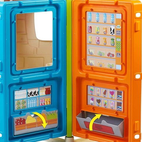 FEBER Domek Ogrodowy z Drzwiami Obrotowymi + 6 Obszarów Zabaw