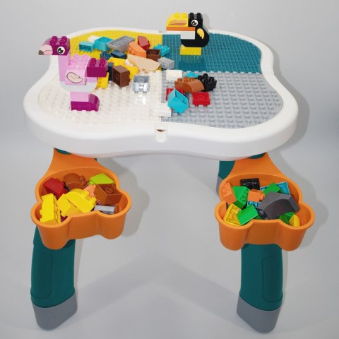STOLIK DO ZABAWY KLOCKAMI Z DWOMA KRZESEŁKAMI