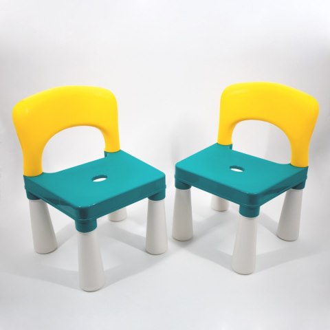 STOLIK DO ZABAWY KLOCKAMI Z DWOMA KRZESEŁKAMI