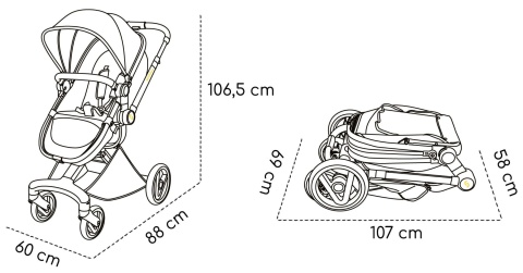 Nasjo Nasjö Skiddou 2w1 wózek dziecięcy - Nomadic Dream / Light Grey