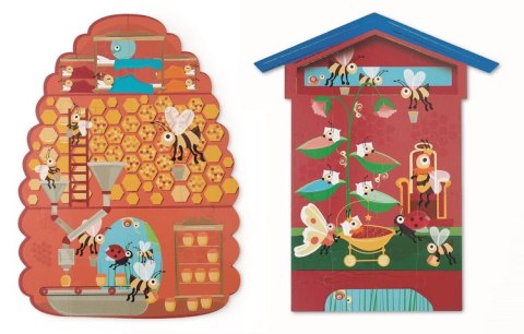 Scratch, Dwustronne Puzzle XL (2 x 20 elem) Pszczoły i Ul