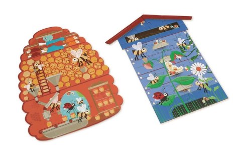 Scratch, Dwustronne Puzzle XL (2 x 20 elem) Pszczoły i Ul