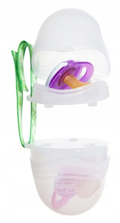 Chicco Podwójne Etui Do Smoczka - biały transparentny