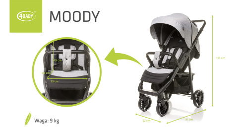 MOODY XXI 4Baby wózek spacerowy do 22 kg - Black