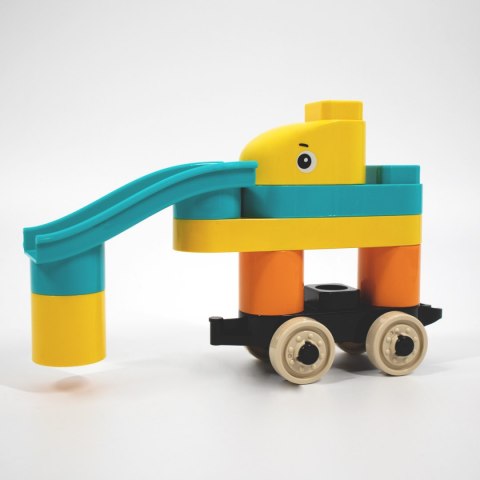 ZWIERZĘTA Z KLOCKÓW NA KOŁACH DLA MALUSZKA 38 EL.