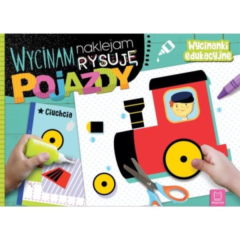 Książeczka Wycinam, naklejam, rysuję. Pojazdy. Wycinanki edukacyjne.