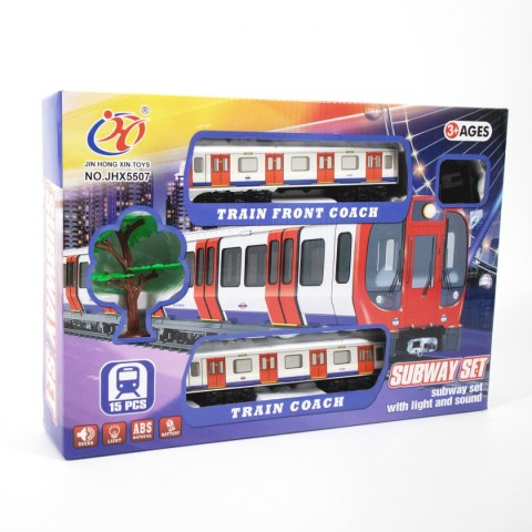 POCIĄG ELEKTRYCZNY ZE ŚWIATŁEM, DŹWIĘKIEM I TORAMI