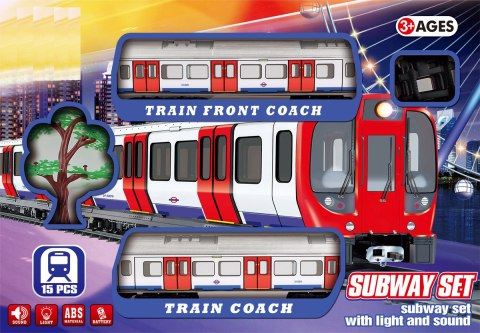 POCIĄG ELEKTRYCZNY ZE ŚWIATŁEM, DŹWIĘKIEM I TORAMI