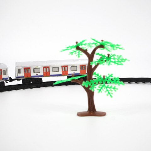 POCIĄG ELEKTRYCZNY ZE ŚWIATŁEM, DŹWIĘKIEM I TORAMI