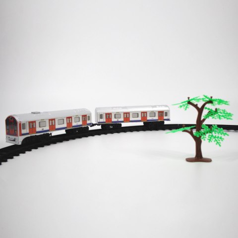 POCIĄG ELEKTRYCZNY ZE ŚWIATŁEM, DŹWIĘKIEM I TORAMI