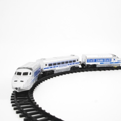 POCIĄG ELEKTRYCZNY ZE ŚWIATŁEM, DŹWIĘKIEM I TORAMI