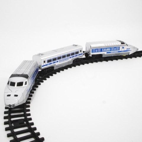 POCIĄG ELEKTRYCZNY ZE ŚWIATŁEM, DŹWIĘKIEM I TORAMI