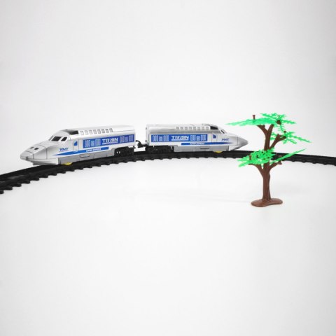 POCIĄG ELEKTRYCZNY ZE ŚWIATŁEM, DŹWIĘKIEM I TORAMI