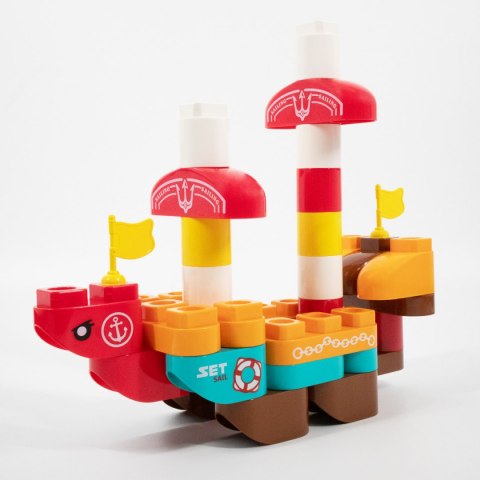 STATEK Z KLOCKÓW DLA MALUSZKA 38 EL.