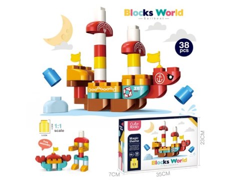 STATEK Z KLOCKÓW DLA MALUSZKA 38 EL.