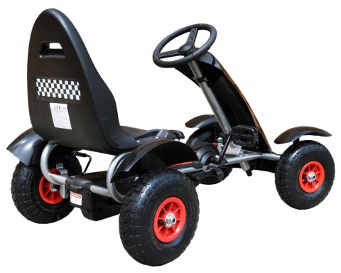 Duży Gokart Pompowane Koła Czarny
