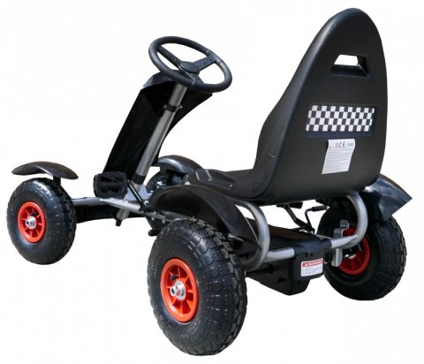 Duży Gokart Pompowane Koła Czarny
