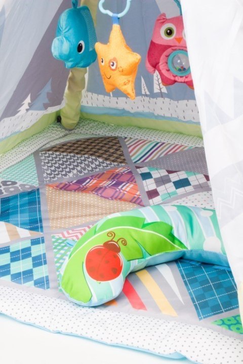 Mata edukacyjna dla niemowląt Namiot Tipi 2w1 Zwierzątka 82x82x140 cm