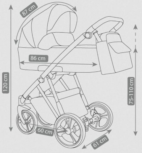 NAVO Camarelo 3w1 wózek wielofunkcyjny z fotelikiem KITE 0-13kg Polski Produkt kolor 08
