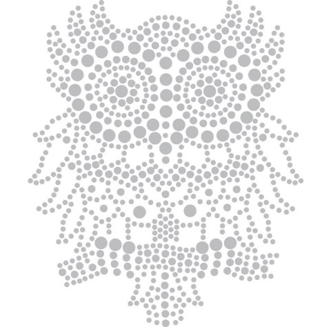 5 obrazków mal. kropkami Zwierzęta białe