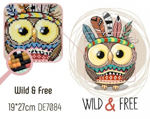 Diamentowa Mozaika 19x27cm Sowa 2