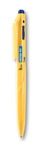 Długopis tetis KD708-NY 1mm obudowa żółta wkład olejowy niebieski p25