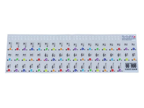 Naklejki Na Klawisze, Nuty Na Keyboard, Pianino, Do Nauki Gry KOLOR