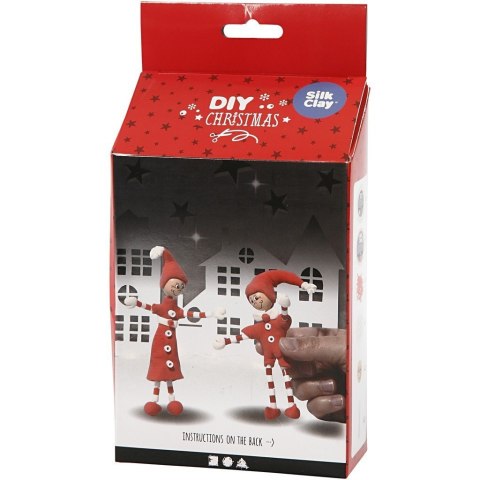 Elfiki z masy Silk Clay i wyciorków