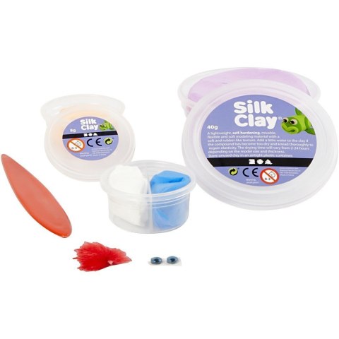 Fioletowa żyrafa z masy Silk Clay