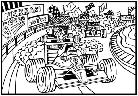 Kolorowanka Welwetowa 29,7x21 Formuła 1