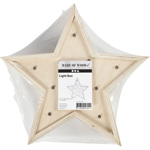 Lampka na baterie Gwiazda H:26cm sklejka