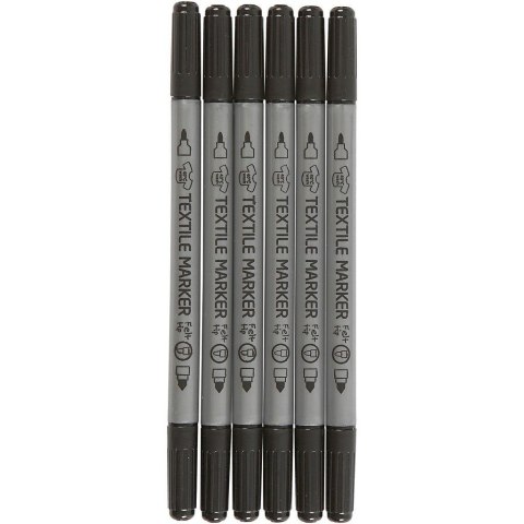 Markery do tkanin Czarne 6 szt..