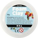 Masa Foam Clay Brokatowa Biała 35 g