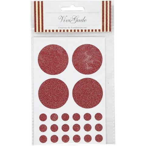 Naklejki Czerwone brokatowe kółka