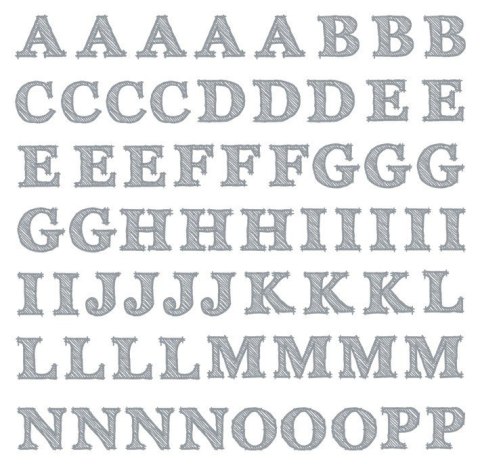 Naprasowywanka Brokatowa Alfabet