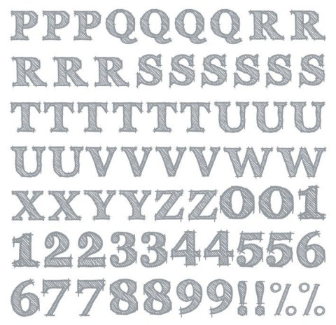 Naprasowywanka Brokatowa Alfabet