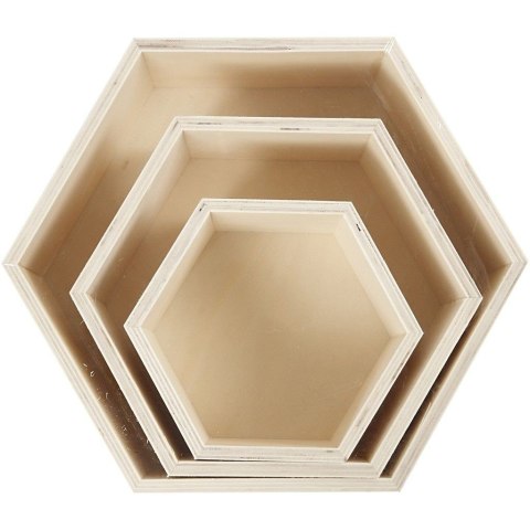 Pudełka Sześciokąty H: 14, 19 i 24 cm