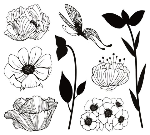 Stemple Dekor Kwiaty