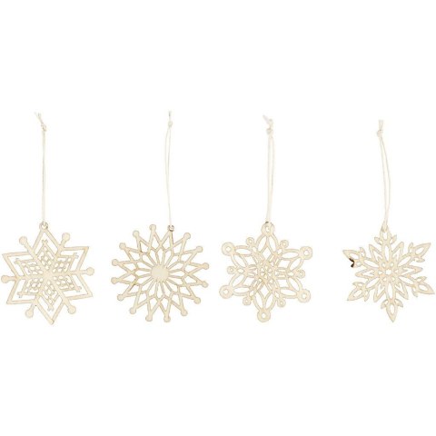 Śnieżynki ze sklejki D: 7 cm 8 szt.