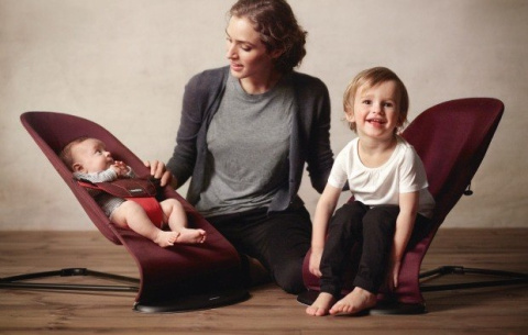 BABYBJORN - leżaczek BALANCE SOFT COTTON/JERSEY - Niebieski/Szary