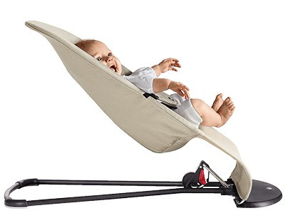 BABYBJORN - leżaczek BALANCE SOFT COTTON/JERSEY - Niebieski/Szary