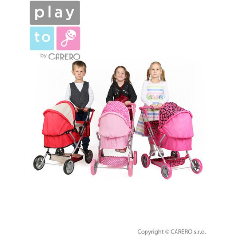 WÓZEK DLA LALEK VIOLA RÓŻOWO/BIAŁY (19771)