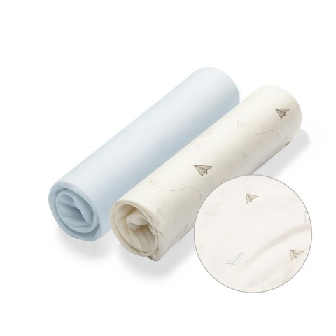 B.O.748/03 Bambusowe przescieradła z gumką do gondoli 2szt.PAPER PLANES*