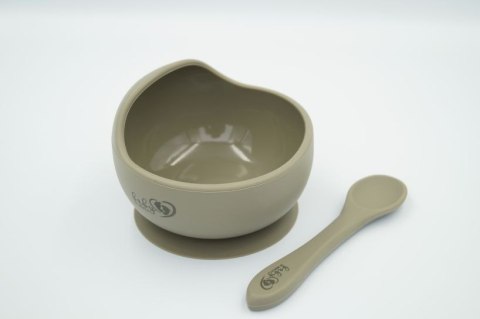 BABY 01178 Miska silikonowa z przyssawką i łyżeczką Sage