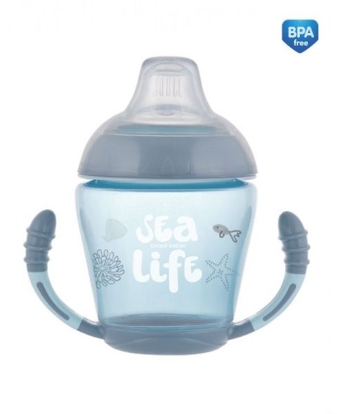 CANPOL 56/501 Kubek niekapek miękki silikonowy ustnik 230ml SEA LIFE szary