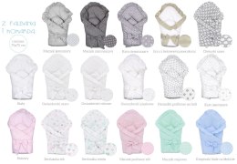 KIECZMERSKI Becik niemowlęcy standard z falbaną, kokardą i koronką 75x75 bawełna 100% biały z ekri