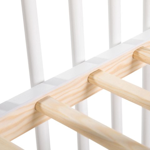 KLUPŚ Łóżeczko FELIX biały z szufladą i barierką 120x60