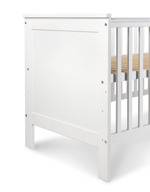 KLUPŚ Łóżeczko IWO biały z barierką 140x70