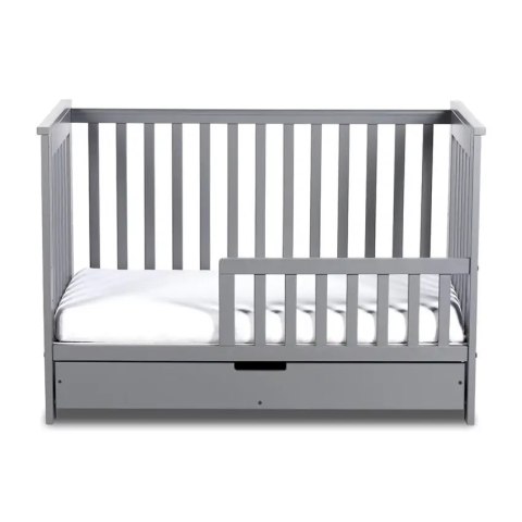KLUPŚ Łóżeczko IWO grafit z szufladą i barierą 120x60