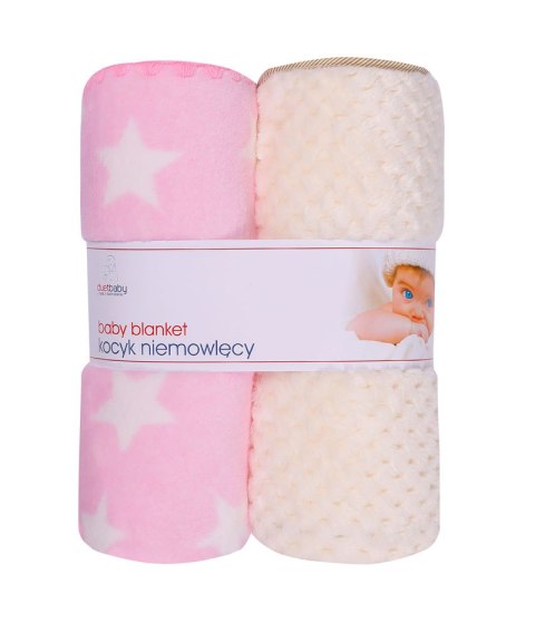 DUET BABY 875 Kocyk CORAL+CORAL DRUK 3D 2 pak 90x80